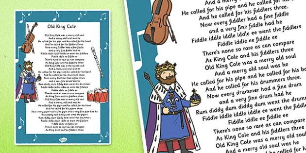 Old King Cole coloring page  Nursery rhymes preschool crafts