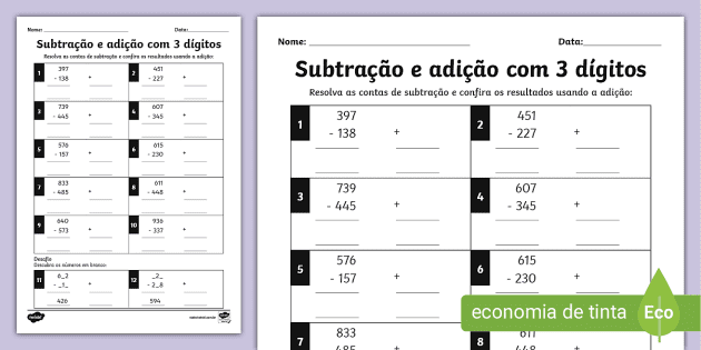 As 4 operações matematicas - Recursos de ensino