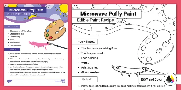 Easy, DIY Microwave Puffy Paint Recipe for Kids