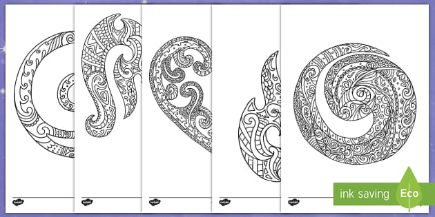 Māori Koru Designs Mindfulness Colouring Pages - Twinkl NZ