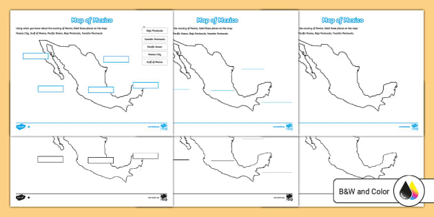 Map Of Mexico Differentiated Labeling Activity Twinkl   Us2 G 11 Differentiated Map Of Mexico Differentiated Labeling Activity Sheets Ver 2 