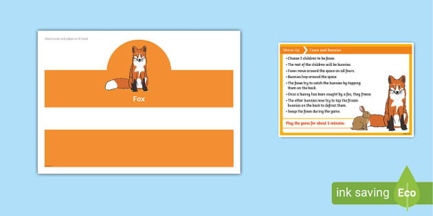EYFS PE (Reception) Foxes and Bunnies Warm-Up Activity Card