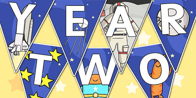 Welcome To Year Two Bunting Space Themed teacher Made welcome-to-year-two-bunting-space-themed-teacher-made