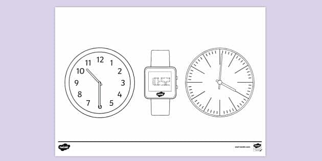 Time Colouring Sheet | Colouring Sheets (teacher made)