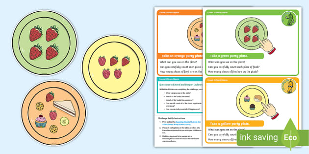 👉 Eyfs: Counts Different Objects Challenges: Party Plate Count