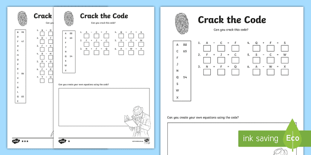 Crack the Code Addition and Subtraction Worksheets - The Printable Princess