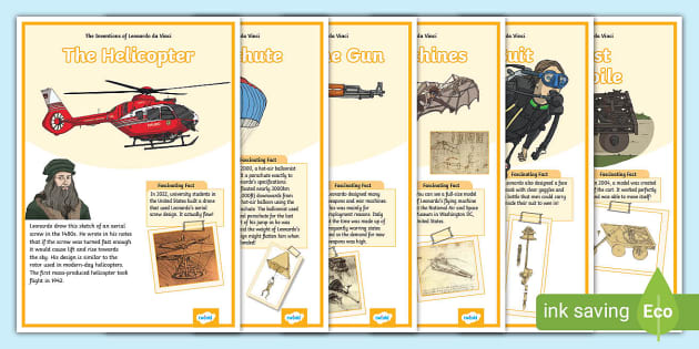 Leonardo da Vinci Inventions Display Posters - Twinkl - KS2