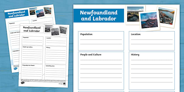 Newfoundland and Labrador Fact File Template (teacher made)