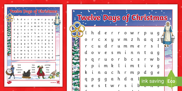 The 12 Days of Christmas Song Lyric Printables - Twinkl