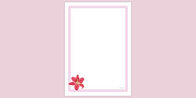 FREE! - Printable Floral Page Border (Teacher-Made) - Twinkl