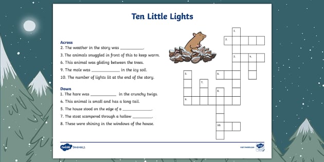 Ten Little Lights Crossword teacher Made 