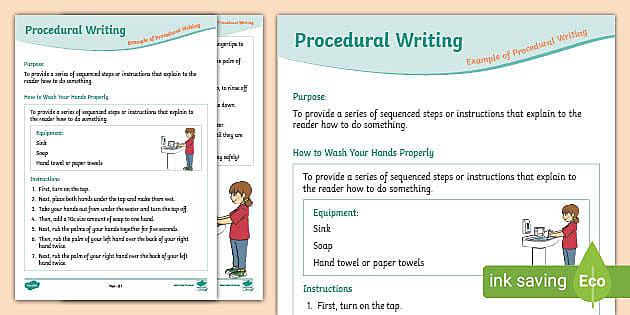 Level 2 Writing - Procedural (Instructional) Writing Exemplar