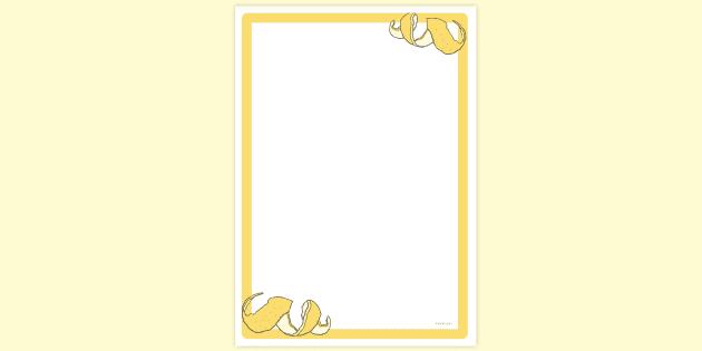 FREE! - Lemon Peel Page Border | Page Borders | Twinkl