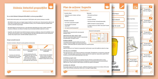 Dislexie: Detectivii propozițiilor (Set 1) (teacher made)