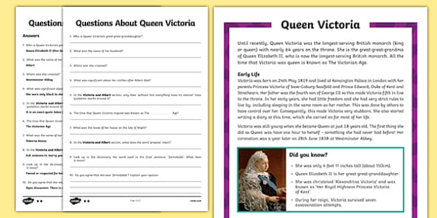 Queen Victoria Upper KS2 Differentiated Reading