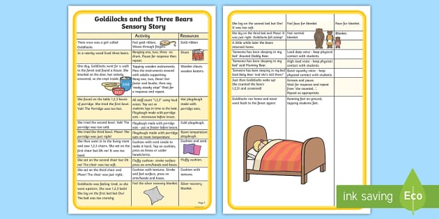 Goldilocks and the Three Bears Sensory Story-goldilocks and the three bears