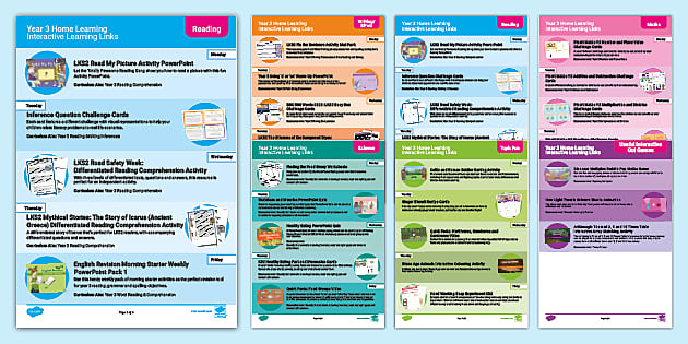 Year 3 Interactive Home Learning Links (teacher made)