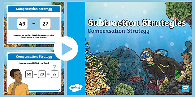 Subtraction Strategies Compensation Strategy - Twinkl