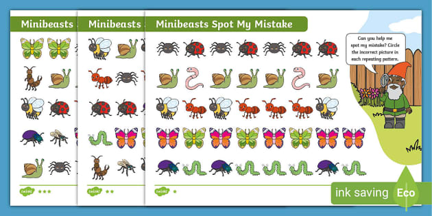 👉 Minibeasts Spot My Mistake Activity | Twinkl - Twinkl