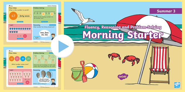 Year 1 Maths Summer Morning Starter PowerPoint 3 - Twinkl