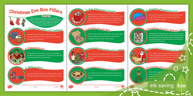 Christmas Eve Box Fillers (Ages 5 - 11) (teacher made)