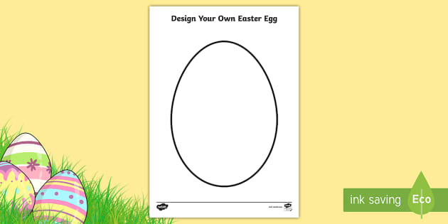 Decorate an Easter Egg A4 Template- Easter Egg Outline
