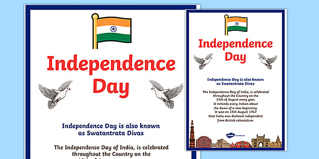 Indian Independence Day Poster with Slogan (teacher made)