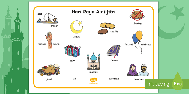 Worksheet Card for Hari Raya Puasa