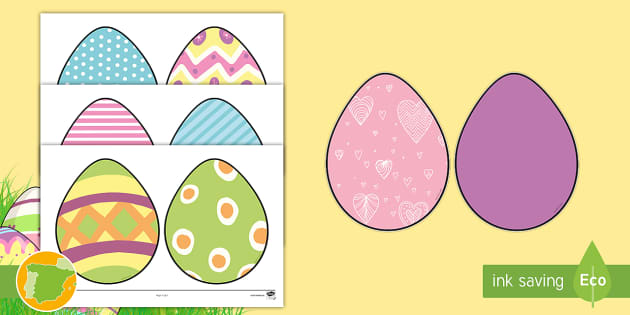 Imágenes: Huevos de Pascua para colorear y recortar