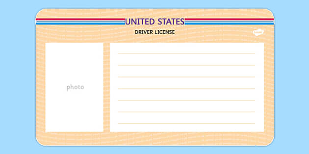 Blank Driver s License Template for Kids Twinkl Twinkl