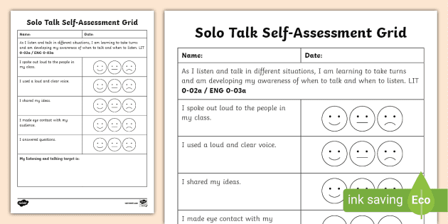 Twinkl　Talk　Solo　Level　Self　CfE　Grid　Second　Assessment