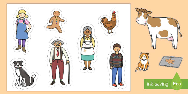 gingerbread man story puppets