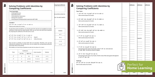 👉 Solving Problems with Identities by Comparing Coefficients