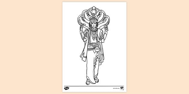 Lord Vishnu Coloring Page for Kids - Free Hindu Gods Printable Coloring  Pages Online for Kids - ColoringPages101.com | Coloring Pages for Kids