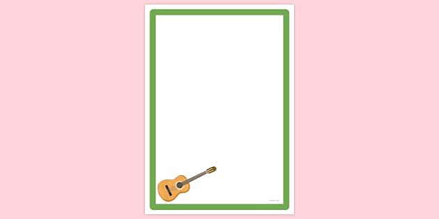 FREE! - Simple Blank Guitar Page Border | Page Borders | Twinkl