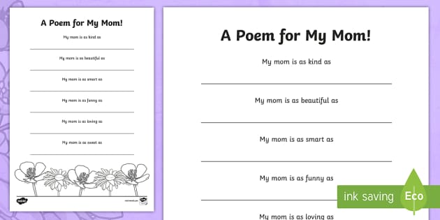 Free Printable Mother s Day Fill In The Blank Poem Free Printable Mother s Day Fill In The Blank Poem