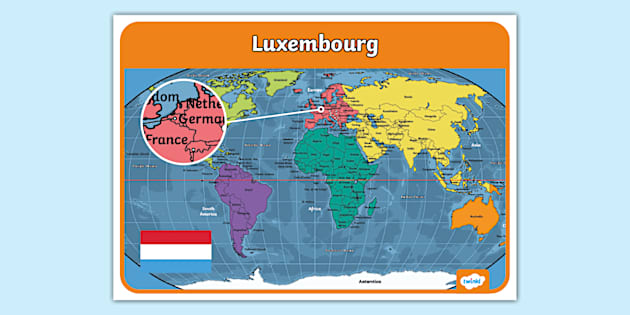 Luxembourg On World Map Display Poster Teacher Made T G 1719827788 Luxembourg On World Map Display Poster Ver 1