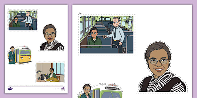 * NEW * Rosa Parks Cartoon Clip Art Cut-Outs - Twinkl