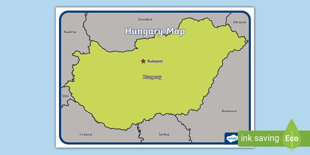 Map of Hungary A4 Display Poster - Twinkl