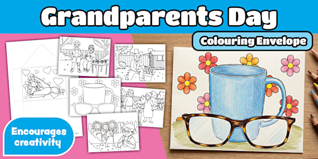 Grandparents Day Colouring Envelope Activity