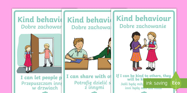 Kind Behaviour Posters Polish Translation - English/Polish - Kind Behaviour