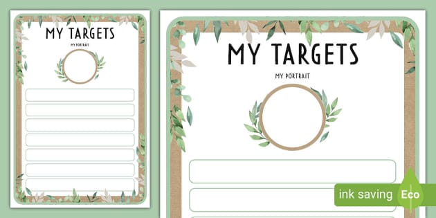 Botanical-Themed Pupil Target Log - KS1 - Targets - Twinkl