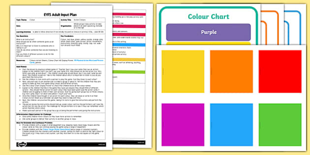 Eyfs Action Colours Adult Input Plan And Resource Pack