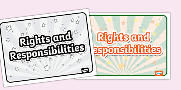 Rights And Responsibilities Display Poster Twinkl