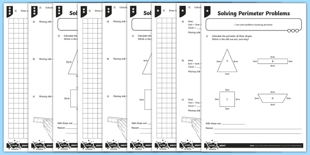 Perimeter Differentiated Worksheets | KS2 Maths - Twinkl