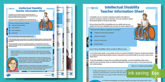 Intellectual Disability Teacher Information Sheet - Twinkl