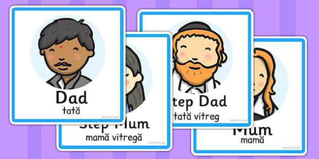 Family Members Role Play Badges Romanian Translation - romanian