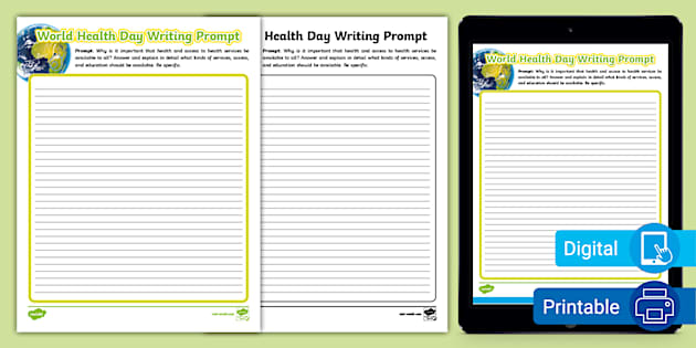 World Health Day Writing Prompt for 3rd-5th Grade - Twinkl