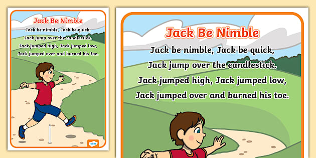 Jack Be Nimble Jack Be Quick Nursery Rhyme | Poster | Twinkl