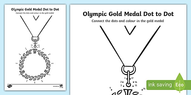 FREE! - Olympic Gold Medal Dot to Dot and Colouring Activity